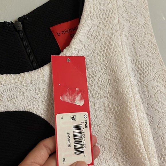 B Michael America Sheath Dress Black White New 14 $245 Red Collection - Picture 3 of 7